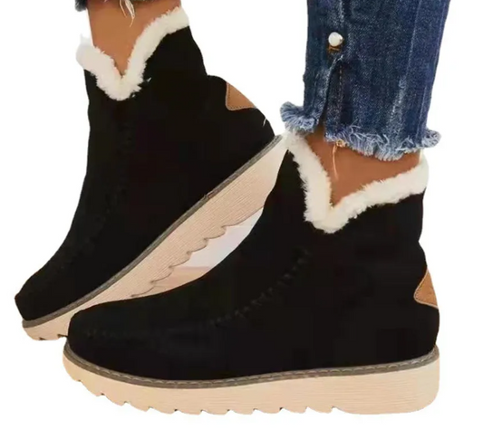 Casual Flat Suede Ankle Boots with Fur for Women | Great for Casual Days
