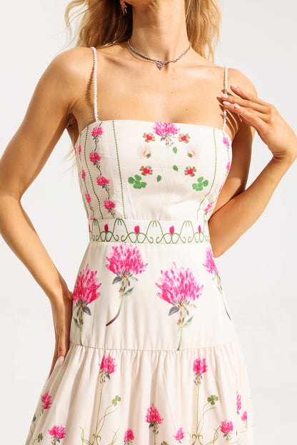 Floral Colored Glass Beaded Bracelet