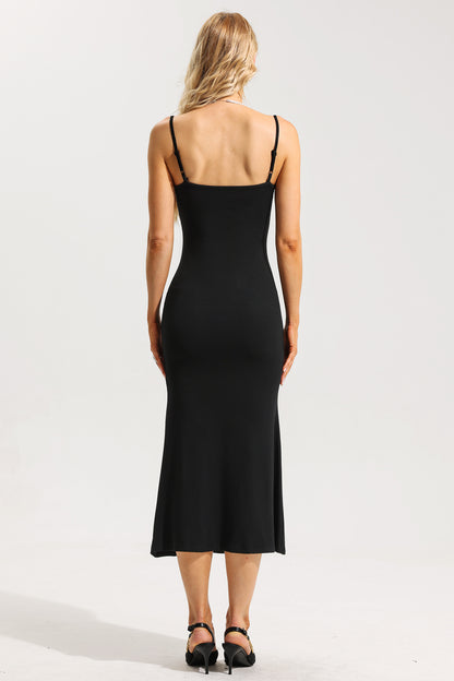 Vestido midi sin mangas de punto con estampado floral 3D 