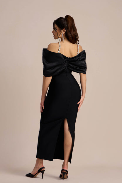 Alva Off Shoulder Diamante Maxi Dress