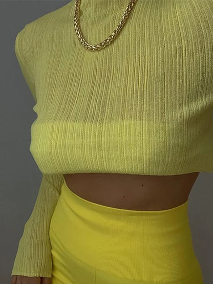 2025 Fall Elegant See Through Long Sleeve Mock Neck Women Tops Fashion Streetwear Sexy T-Shirts Tees Slim Clothes