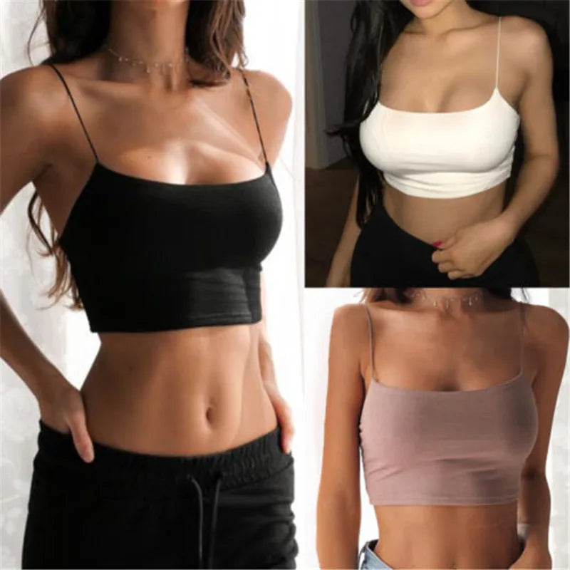 2025 New Fashion Women Sexy Crop Tops Solid Summer Camis Women Casual Tank Tops Vest Sleeveless Crop Tops blusas