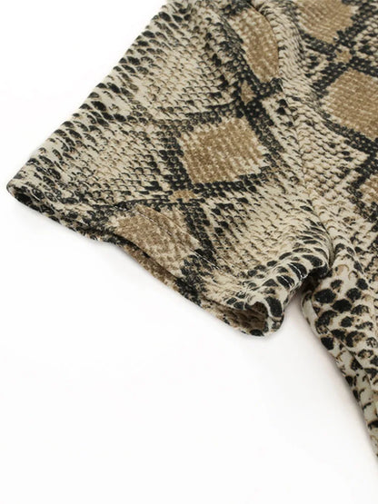 2025 Sexy Crop Top Women Snake Print Tank Top Slim Primer High Collar Vest Harajuku Crop Tank Top T Shirt Femme Girls Camis Tops