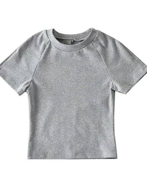 2025 Sexy Off Back Raglan Sleeves Slim Fit Short Sleeve Short Open Navel T-shirt