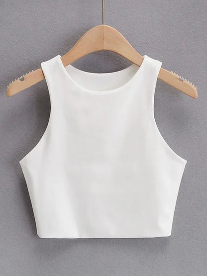 2025 Summer Fashion Women Sexy Slim Tops O-neck Sleeveless Double Nylon Ladies Good Quality Tank Tops 6 Colors