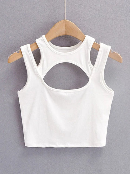 2025 Summer NEW Arrival Women Solid Color Sexy Causal 2 Piece Croped-Tops Tanks For Ladies