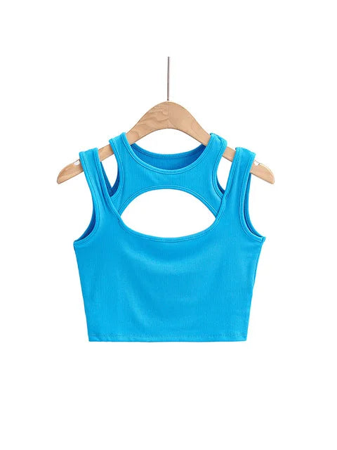 2025 Summer NEW Arrival Women Solid Color Sexy Causal 2 Piece Croped-Tops Tanks For Ladies