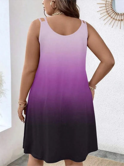 Vestidos midi con estampado degradado para mujer, moda informal, para playa, vacaciones, camisola holgada, ropa de calle, verano 2025