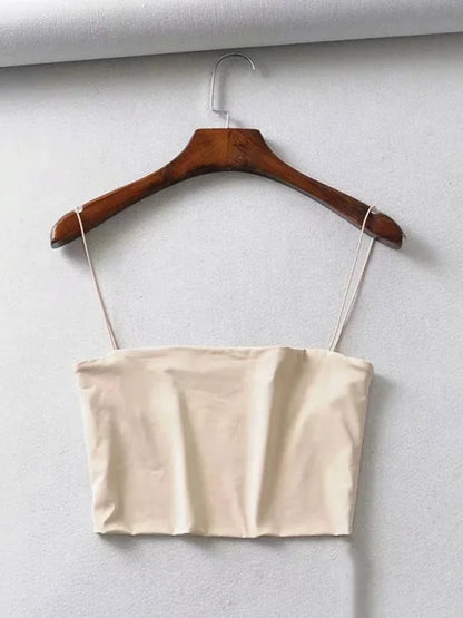 2025 Verano Mujer Crop Top Sexy Elástico Algodón Camisola Sin Mangas Top Corto Sin Mangas Bar
