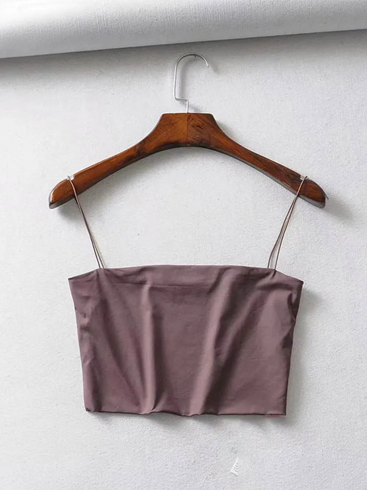 2025 Verano Mujer Crop Top Sexy Elástico Algodón Camisola Sin Mangas Top Corto Sin Mangas Bar