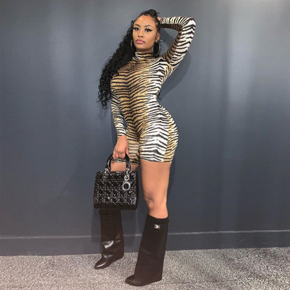 Autumn Turtleneck Pullover Long Sleeve Sexy Romper