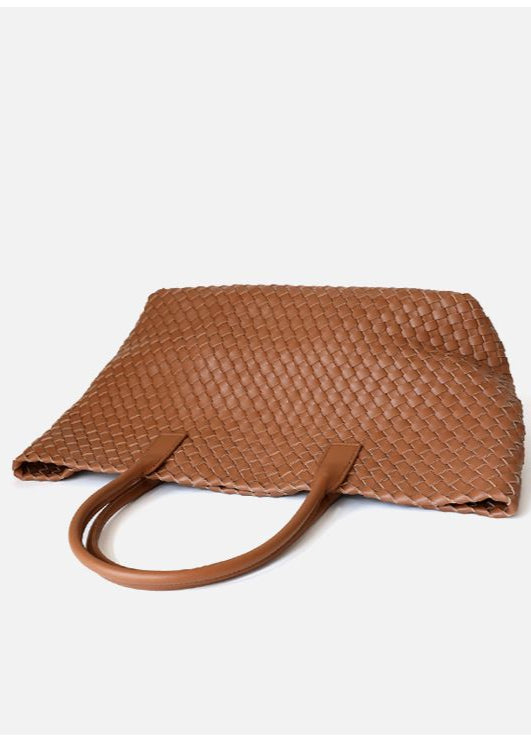 Woven Leather Tote Bag – Large Capacity Handbag for Women