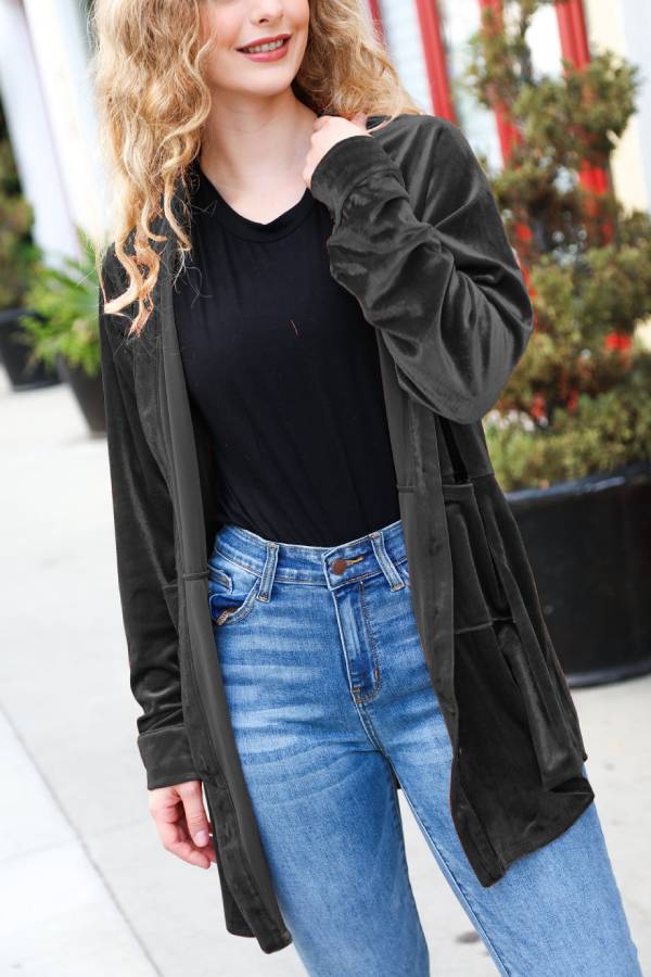 Rust Velvet Button Down Tunic Top