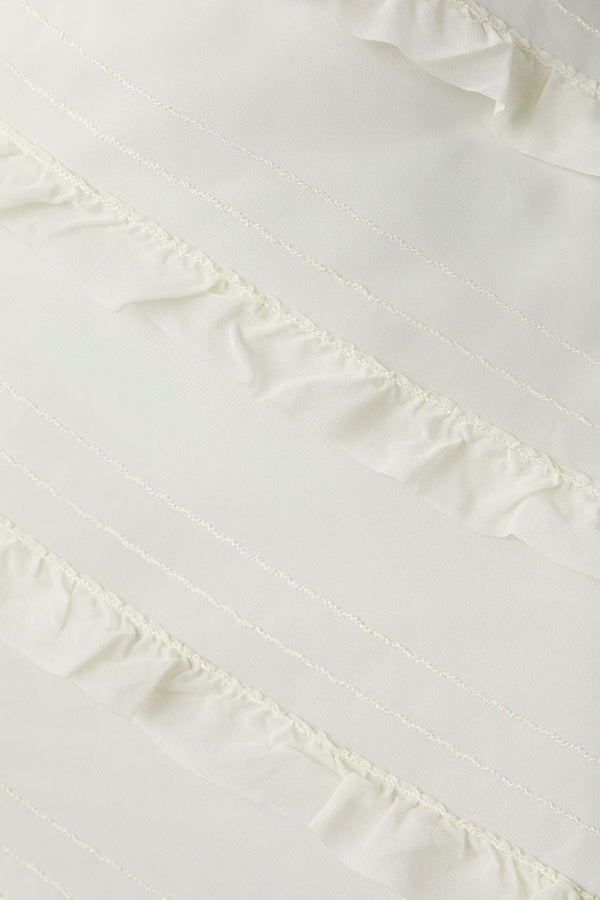 VESTIDO LARGO BAYLIE SIN TIRANTES CON VOLANTES