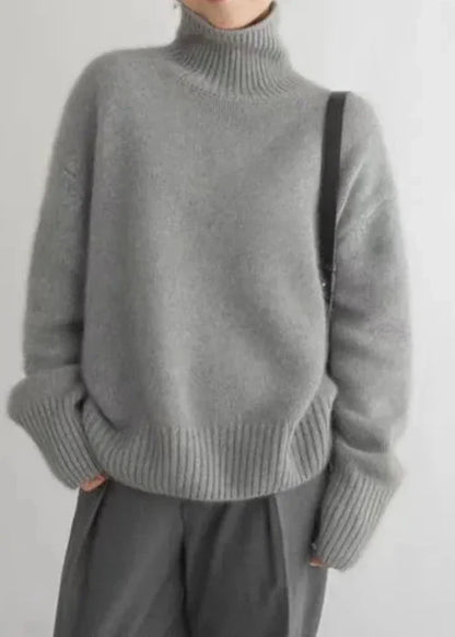 Cozy Grey Turtleneck Sweater - Chic Comfort