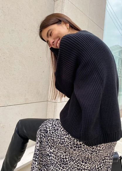 Vibrant Round Neck Oversized Sweater