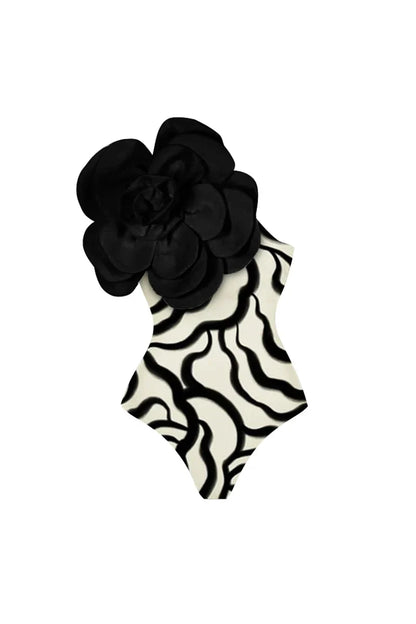 3D Floral One-Piece Swimsuit