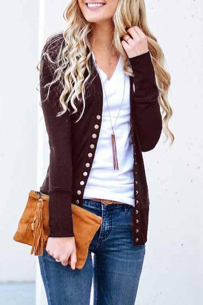 Long Sleeves Buttons Design Cardigan Tops(7 Colors)