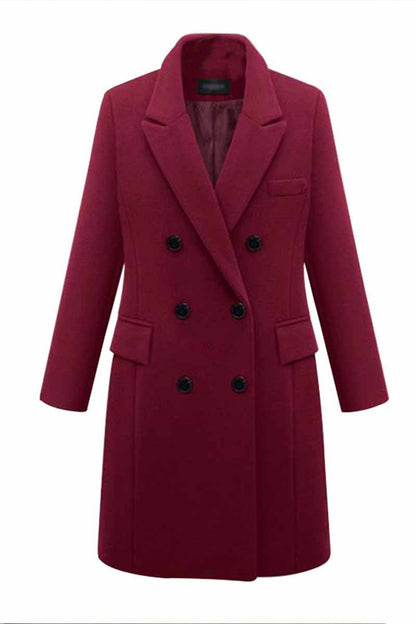 Thick Solid Color Button Coat