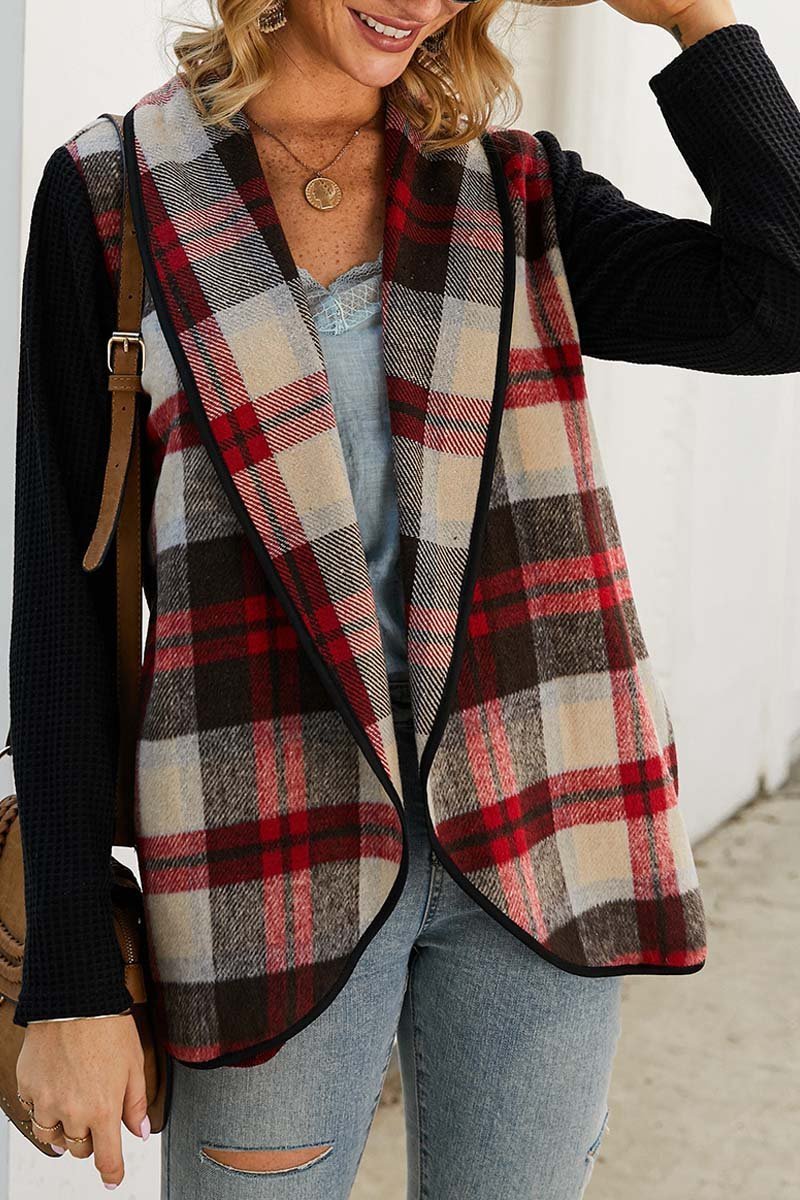 OL Winter Street Style Plaid Coat