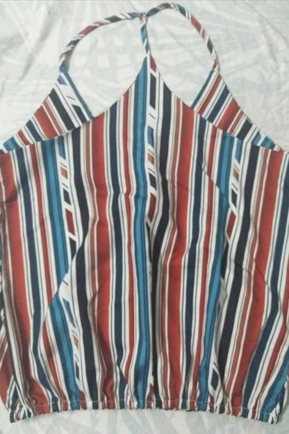 Contrasting Striped Vest Top