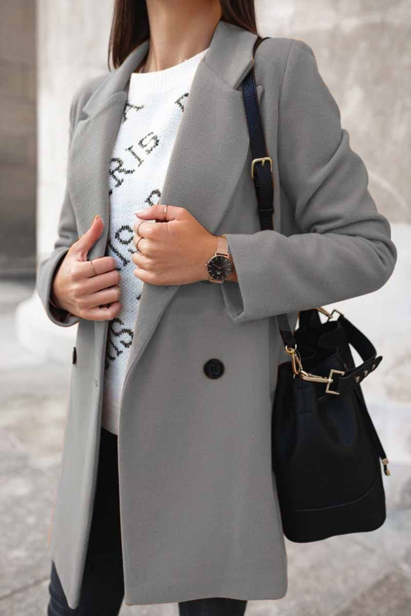 Solid Color Loose Suit Coat
