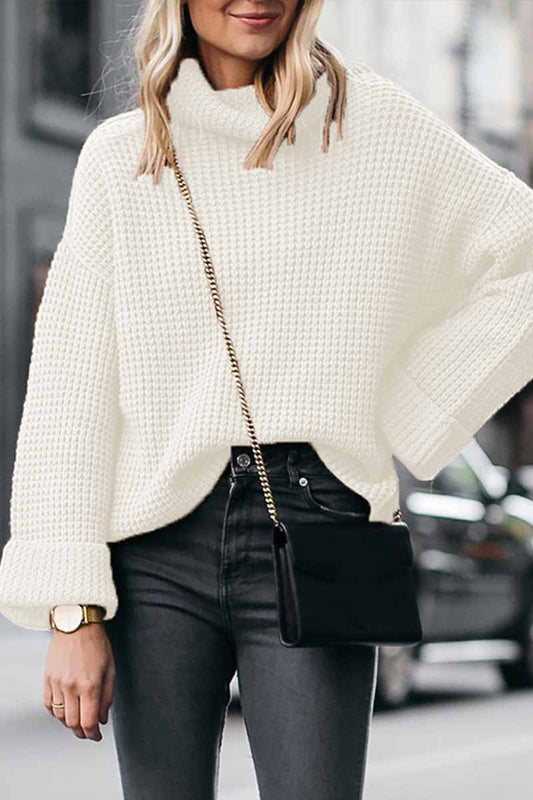High Neck Loose Knit Sweater