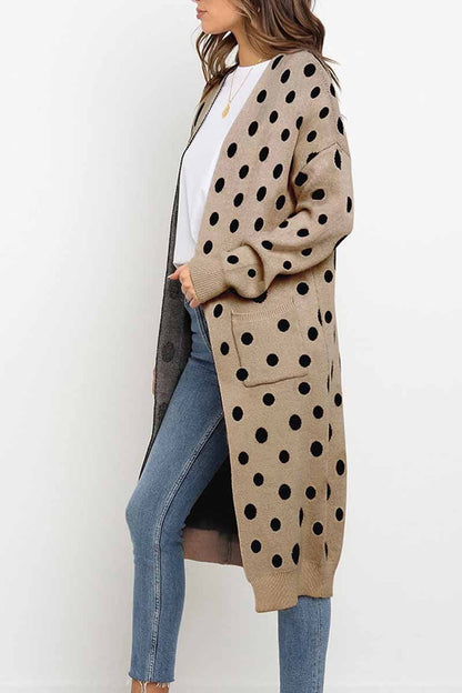Dot Print Sweet Comfy Cardigan Tops Sweater(2 Colors)