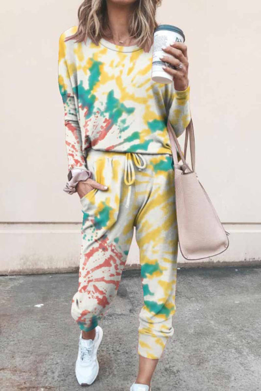 Tie-dye Long Sleeve Casual Home Wear