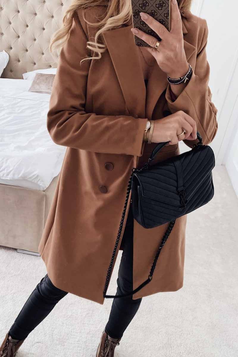 Solid Color Sexy Coat With Buttons(3 Colors)