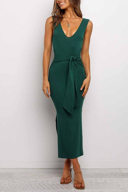 Sexy Bandage Solid Maxi Dress