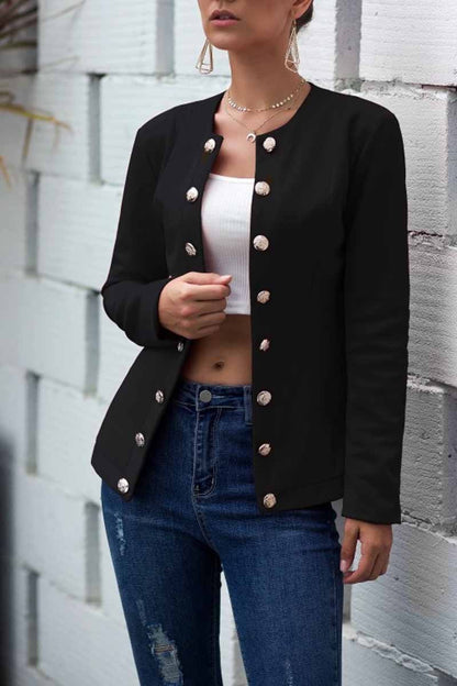 Buttons Double Lines Design Suit Coat