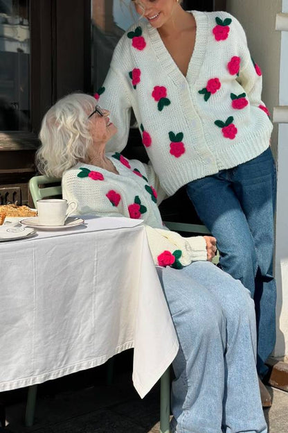 Selena Rose Knit Sweater Cardigan