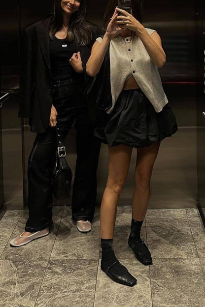 Casual Street Solid Color Buckle O Neck Tops