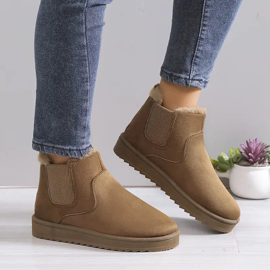 Casual Stylish Suede Ankle Boots with Fur for Women | Great for Casual Days