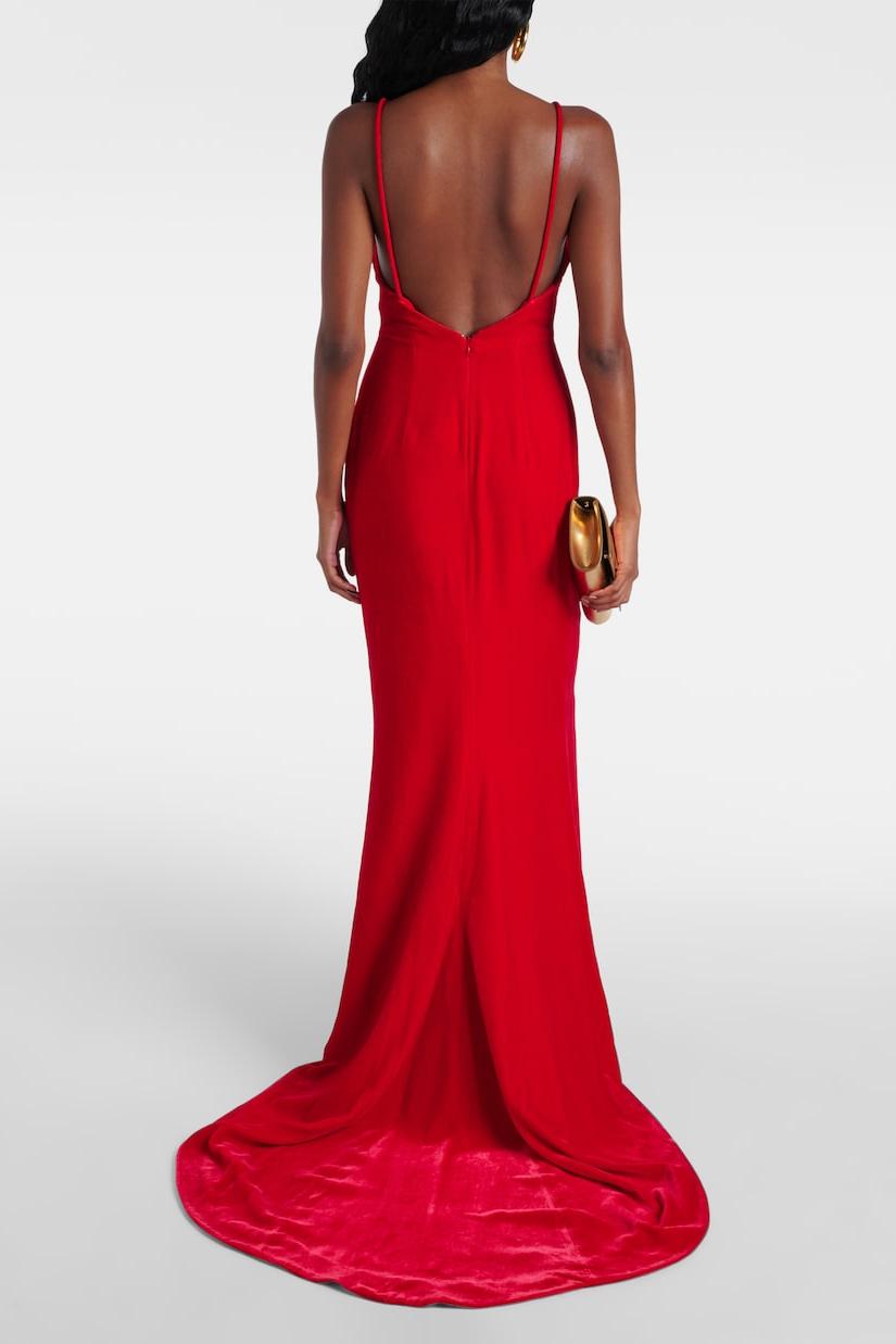 Vestido largo de tirantes con ribete de lazo Apphia 