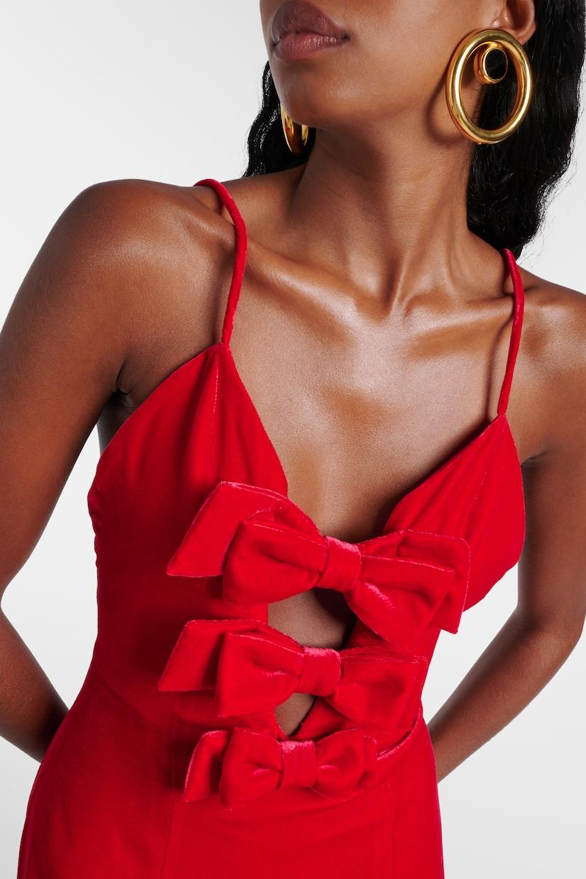 Vestido largo de tirantes con ribete de lazo Apphia 