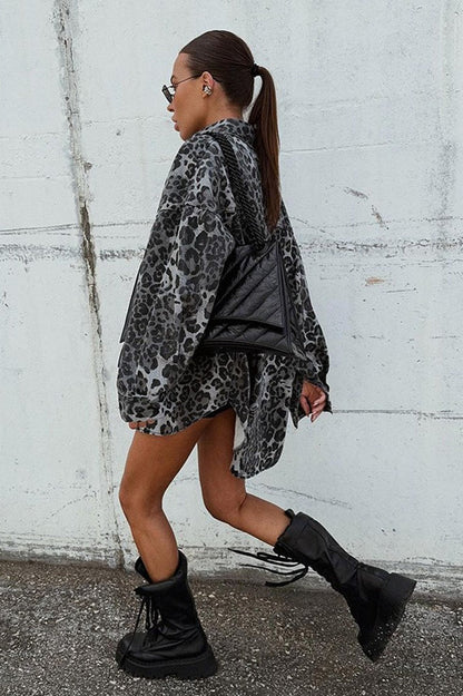 Autumn Vintage Leopard Print Casual Blouse