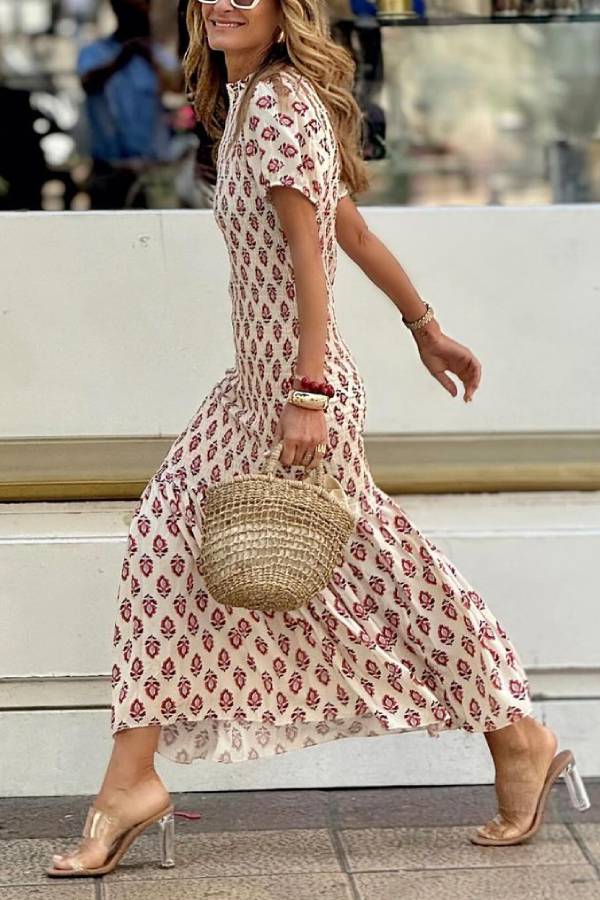 Vestido largo Astrid Honeycomb