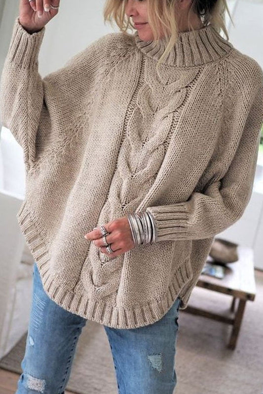 Turtleneck Loose Knitted Jumper Winter Streetwear Sweater(3 Colors)