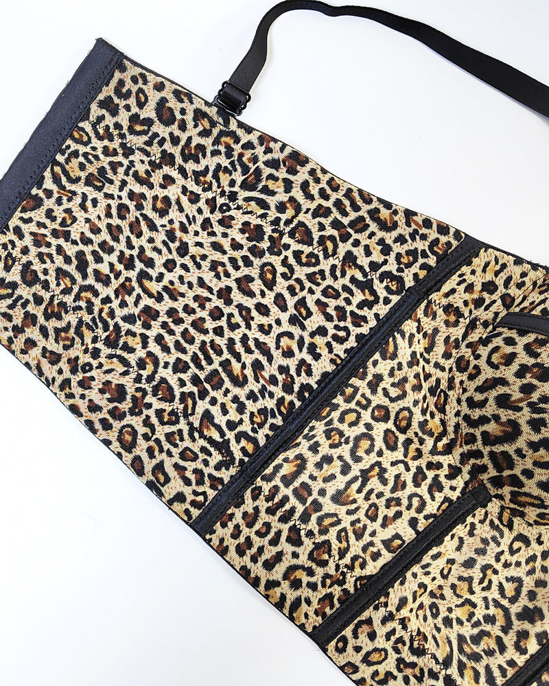 Mesh Floral Herringbone Leopard Print Halter Top