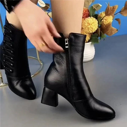 Classic Vegan Smooth Boots with Heel for Women | Ideal for Everyday Wear