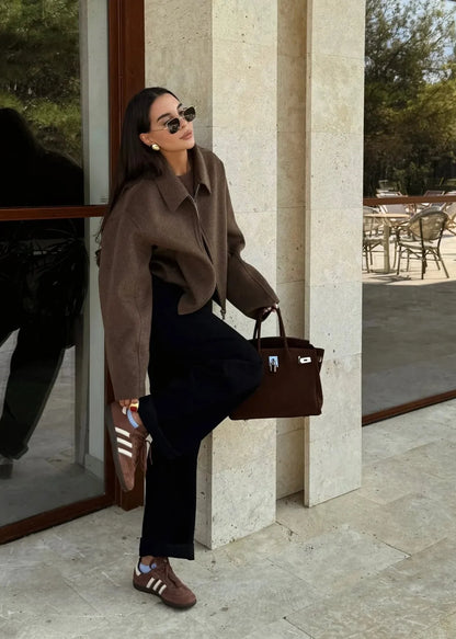 Timeless Woolen Lapel Jacket – Fall & Winter Essential