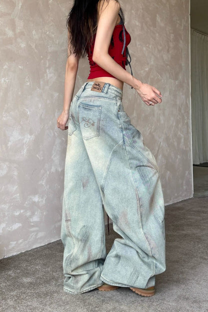 Y2K Light Blue Baggy Denim Jeans