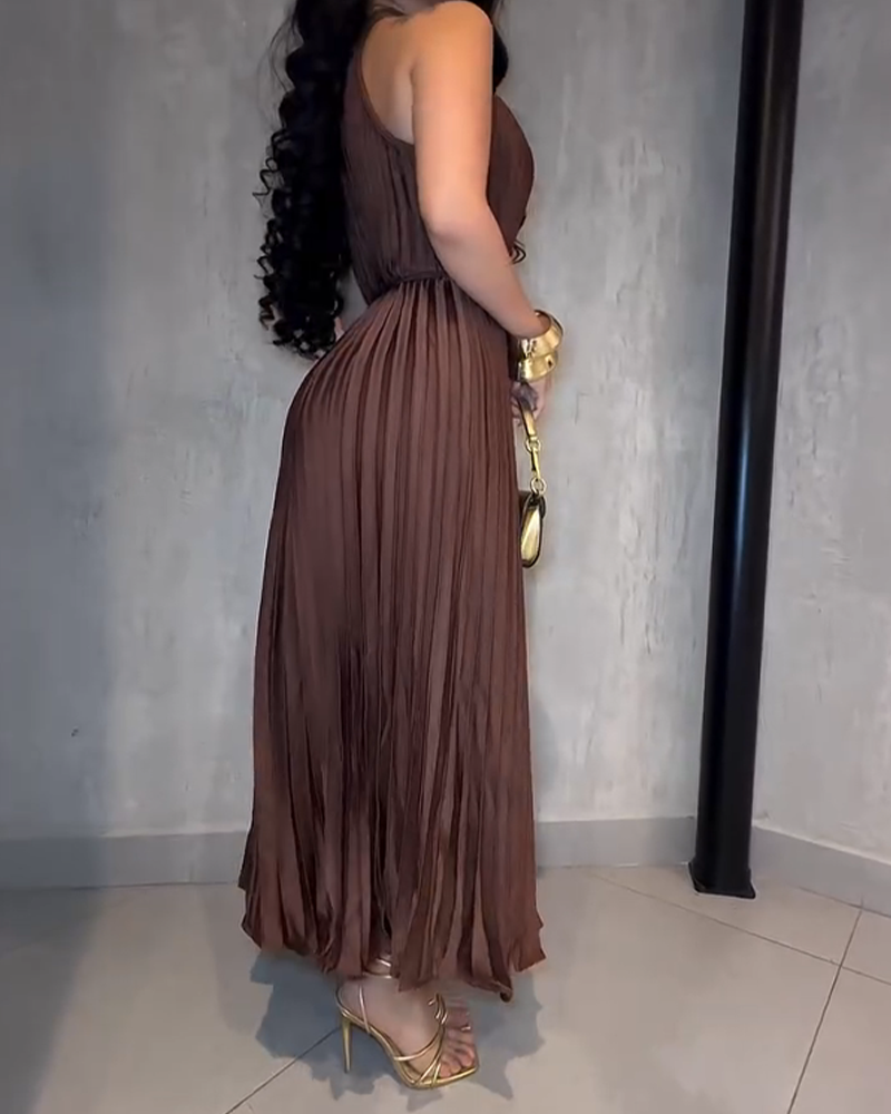 Sleeveless Waist Pleated Dress (Pre-Sale)