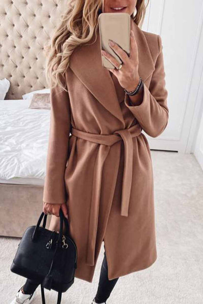 Lapel Solid Color Coat(3 Colors)