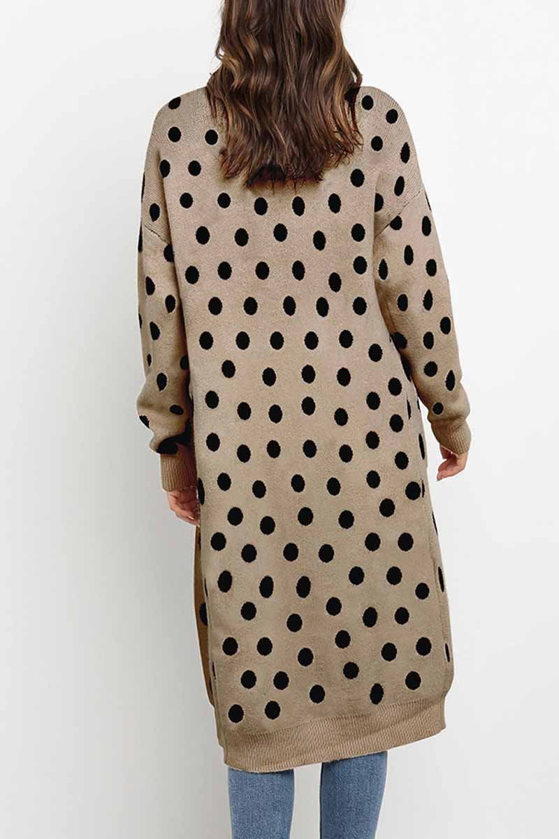 Dot Print Sweet Comfy Cardigan Tops Sweater(2 Colors)