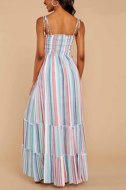 Colorful Stripe Print Dress