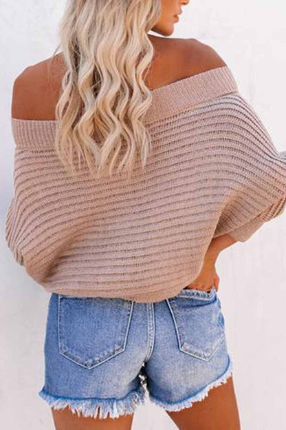 Sexy Striped Off-shoulder Sweater