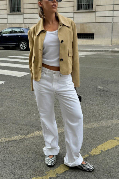 Chaqueta de ante de moda para mujer